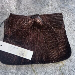 Loeffler Randall Shimmery Bronze Knot Clutch